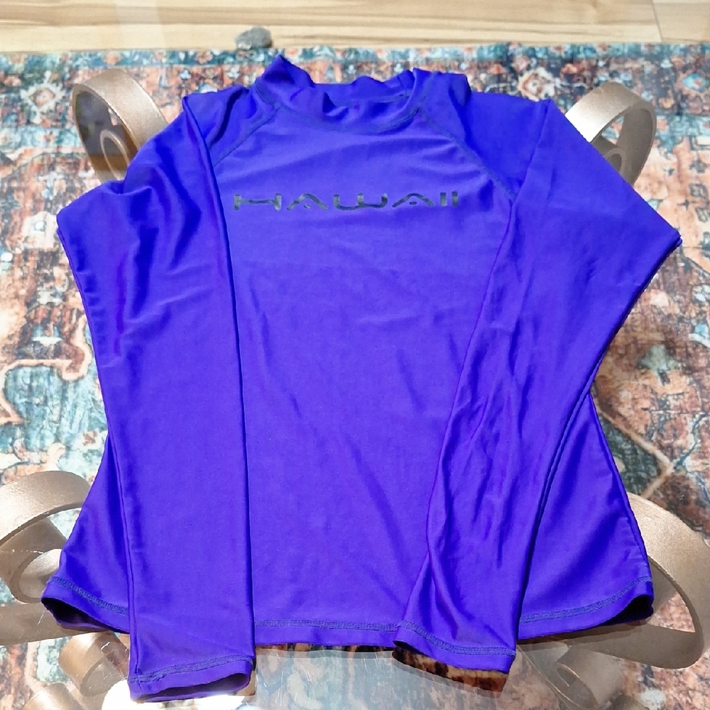 Purple Long Sleeve Rashguard - Ingear Rashguard - Hawaii Across The Front Sz Med